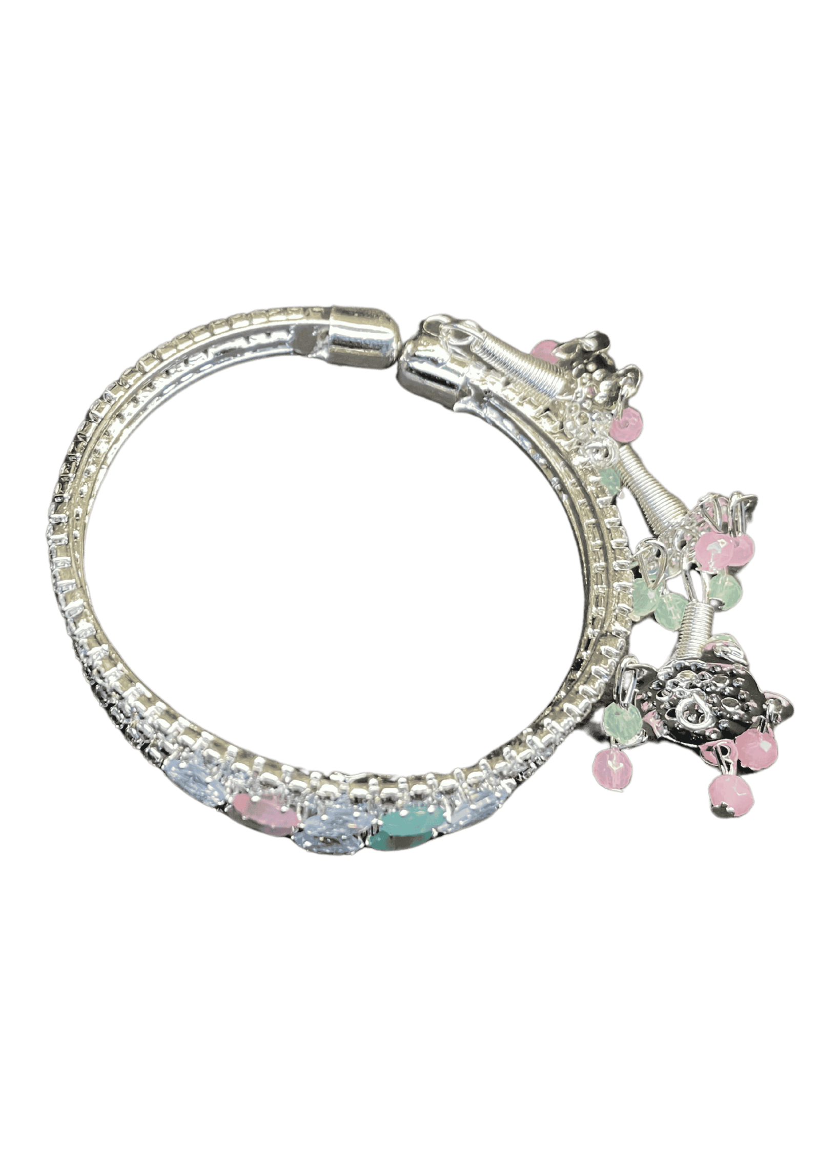 Pastel Gemstone Trio Silver Plated Bracelet